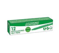 Alpino - Astuccio 12 pennarelli stand. Verde chiaro | Pennarelli lavabili per bambini | Pennarelli luminosi | Ideale per la scuola | Punta in fibra super resistente e inchiostro sicuro a base d'acqua