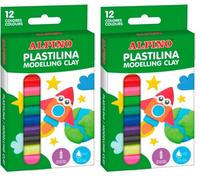 Alpino ASTUCCIO 12 PLASTILINE 17 gr.NEON (Confezione da 2)