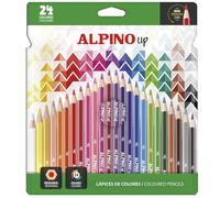 Alpino - Astuccio da 24 matite colorate extra coprenti | Matite con pigmenti intensi | Materiale scolastico e di belle arti | Colori vivaci e resistenti