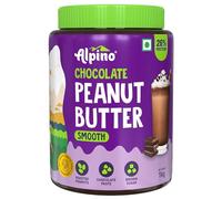 ALPINO Chocolate Peanut Butter Smooth| 19% Protein | Made with Roasted Peanuts, Chocolate Paste, Brown Sugar and Sea Salt | Plant Based Protein Peanut Butter Creamy (1 kg)