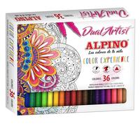Alpino Color Experience 36 Pennarelli Dual Artist | Pennarelli a Doppia Punta: Punta a Pennello e Punta Fine | Pennarelli per Mandala e Scritte | Kit Pennarelli
