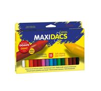 Alpino Maxidacs Confezione da 15 Pastelli Morbidi per Bambini - Formato Extra Large 120mm x 14mm - Etichetta Antimacchia - Ideale per Grandi Artisti - Colori Assortiti