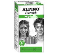 Alpino - Set di trucco Face Stick - 6 bastoncini di colore argento | Applicazione pulita e precisa | consistenza cremosa e finitura lucida | Ideale per feste, costumi e trucco artistico