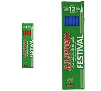 Alpino WF - Matita, 12 pezzi, colore: rosso & Festival - Matita, 12 pezzi, colore: blu chiaro