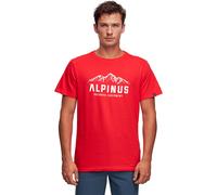 Alpinus T-shirt Mountains Active Uomo Escursionismo Top Morbido rosso