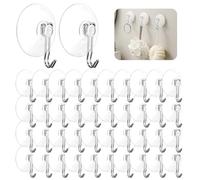 Alppihym Ganci a ventosa 40 pz - Ganci a parete riutilizzabili per finestre, bagno e cucina - Facili da agganciare senza forare - Le decorazioni possono essere appese (Ganci in acciaio inox)