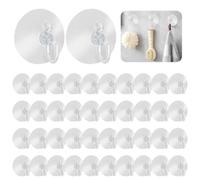 Alppihym Ganci a ventosa 40 pz - Ganci a parete riutilizzabili per finestre, bagno e cucina - Facili da agganciare senza forare - Le decorazioni possono essere appese (Ganci in gomma)