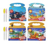 Alppihym Set di 4 libri da colorare ad acqua magica - Libri da colorare ad acqua riutilizzabili con effetto colore magico - Divertimento senza fine con la tecnologia Water Wow