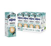 ALPRO BARISTA PROFESSIONAL, Bevanda al COCCO, per deliziose creazioni da bar 100% vegetali, senza glutine (8 confezioni x 1 Litro)