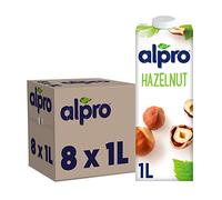 Alpro Bevanda a base vegetale alla nocciola, alternativa vegana al latte senza lattosio e senza lattosio, 1 l (confezione da 8)