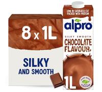 Alpro Cioccolato di soia Long Life Drink 1L | 100% a base vegetale | Alternativa al latte vegano e senza latticini | Confezione da 8