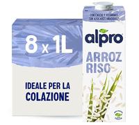 ALPRO CLASSICO, Bevanda al RISO, Alternativa Vegetale al Latte, Naturalmente Senza Lattosio, Senza Glutine, Fonte di Calcio e Vitamine B12 e D2 - 8 Confezioni da 1 Litro