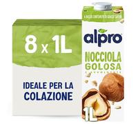 ALPRO CLASSICO, Bevanda alla NOCCIOLA, Naturalmente Senza Lattosio, con Vitamine B2, B12 e D - 8 confezioni x 1 Litro