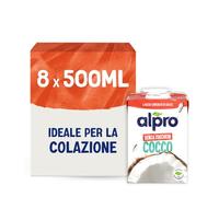 ALPRO SENZA ZUCCHERI, Bevanda al COCCO, Naturalmente Senza Lattosio, con Vitamine B2, B12 E D - 8 Confezioni da 500 ml