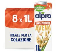 ALPRO SENZA ZUCCHERI, Bevanda all'AVENA, 100% vegetale con vitamine B2, B12 e D2 (8 confezioni x 1 Litro)