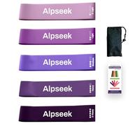 Alpseek Resistance Belt Set, 5-Grade TPE Fitness Belt con Borsa di Immagazzinamento, 5-40LBS Elastic Sports Belt, Adatto per l'esercizio completo del corpo, Yoga, Pilates (Gradiente viola)