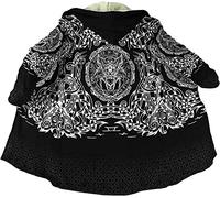 ALPTEC Cappotto con mantello con cappuccio vichingo Mito norreno Fenrir Lupo Tatuaggio Mantello a maniche lunghe Mantello caldo e spesso Poncho con cappuccio antivento (Color : Wolf, Size : M)