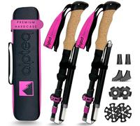 Alpteq Bastoni da trekking pieghevoli in alluminio con manico in sughero, bastoncini da trekking per sport di montagna, da donna e da uomo, extra leggeri e telescopici variabili (alluminio 100-120 cm