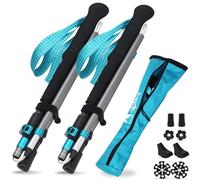 Alpteq Bastoni da trekking pieghevoli, in carbonio Zicral Hybrid | Bastoni da trekking per nordic walking da donna e da uomo, extra leggeri e telescopici variabili (carbonio Zicral 110-130 cm | Blue