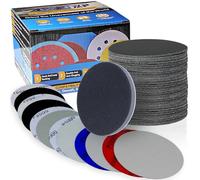 ALPXUXP 70 Pezzi Dischi Abrasivi 125mm,Impermeabili Carta Vetrata Grana 10 x 1000/1500/2000/3000/7000/10000,con 1 Platorello Spugna per Levigatrice