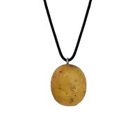ALQFHFY Collana Creativa di Patata per Uomini e Donne, Ciondolo in Argilla Resina Realistico con Catena Intrecciata Nera Regolabile 70cm, Accessorio di Moda Eclettico Non Lavabile