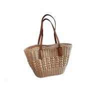 ALQPPM Borsa Paglia Borse Estive In Paglia Borsa A Tracolla Grande In Vimini Rattan Borse Da Donna In Tessuto Borse Da Spiaggia Per Le Vacanze Al Mare-Cachi-25-24-11 Cm