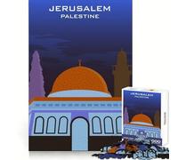 ALQUDS GERUSALEMME PALESTINA Puzzle da 1000 pezzi per adolescenti Stimolo cognitivo Lento Tempo libero Blocco stretto Pensiero Natale (38x52cm)