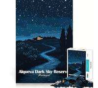 Alqueva Dark Sky Reserve Puzzle per adulti 1000 pezzi Gioco stimolante per la mente Pezzi precisi e senza cuciture Attività rilassante di gruppo al chiuso (38x52cm)