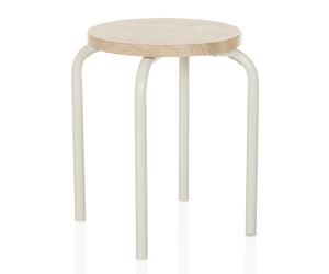 ALRANDA - Sgabello Bianco/Quercia