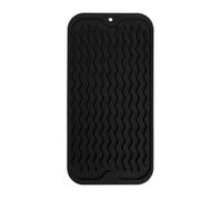 Alrens Tappetino protettivo in silicone, scolapiatti, scolapiatti, in silicone, per asciugatura rapida, 15 x 30 cm, nero