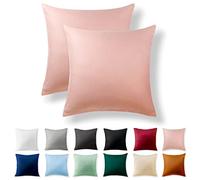 Alreya Set di 2 Federe Renforcé 100% cotone - 60 x 60 cm - Rosa - con cerniera YKK - Ipoallergenico senza prodotti chimici