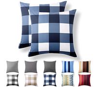 Alreya Set di 2 Federe Renforce 100% cotone - 80 x 80 cm - con cerniera YKK - Ipoallergenico senza prodotti chimici - Pordland Blu