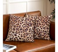 Alricc Set di 2 federe per cuscini con ghepardo, 45 x 45 cm, motivo leopardato, morbide, decorative, per casa, soggiorno, camera da letto