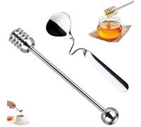Alriedy Cucchiaio da miele in acciaio inox, 2 cucchiai per miele, yogurt, sciroppo, ideale come Honey Spoon, cucchiaio da miele di alta qualità WMF, pratico cucchiaio da marmellata in vetro