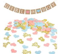 Alriedy Gender Reveal - Set di decorazioni per feste con 1 streamer e 100 coriandoli, decorazione perfetta per feste per bambini o bambine, palloncini e cannoni di coriandoli rosa, blu, oro