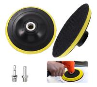 Alriedy Set di 5 piatti per smerigliatrice angolare e trapano: 3 x 125 mm (M14) per macchine Bosch/piccole, 2 x 75 mm, piastre lucidanti in velcro, compatibili con cuscinetti abrasivi e tamponi