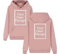 ALRRGPB Felpa Personalizzata per Uomini e Donne Felpa Personalizzata Il Tuo Design Stampa Fai da Te Autunno Inverno Hooded Front & Back