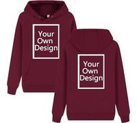 ALRRGPB Felpa Personalizzata per Uomini e Donne Felpa Personalizzata Il Tuo Design Stampa Fai da Te Autunno Inverno Hooded Front & Back