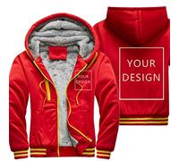 ALRRGPB Felpe con cappuccio personalizzate per gli uomini Giacca personalizzata Progettare il proprio cappotto da baseball invernale in pile con zip intera