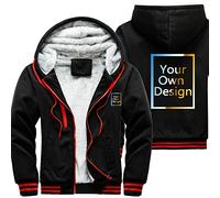 ALRRGPB Felpe con cappuccio personalizzate per gli uomini Giacca personalizzata Progettare il proprio cappotto da baseball invernale in pile con zip intera