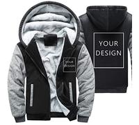 ALRRGPB Felpe con cappuccio personalizzate per gli uomini Giacca personalizzata Progettare il proprio cappotto da baseball invernale in pile con zip intera