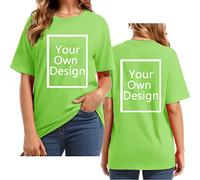 ALRRGPB T-Shirt Personalizzate per Le Donne Progetta la Tua Camicia Aggiungi Testo/Immagine/Logo Personalizzato Cotone Tee Stampato Foto Anteriore/Posteriore