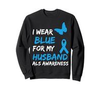 Als Awareness I Wear Blue for My Husband Felpa
