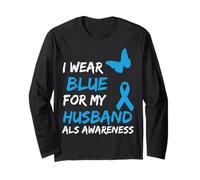 Als Awareness I Wear Blue for My Husband Maglia a Manica
