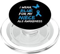 ALS Awareness I Wear Blue For My Niece Ribbon PopSockets PopGrip per MagSafe