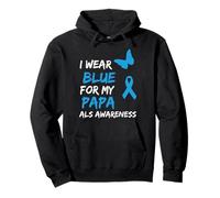 Als Awareness I Wear Blue for My Papa Ribbon Felpa con Cappuccio