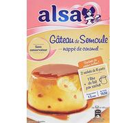 Alsa - Gateau de Semoule Caramel - Mescolare per Budino di Semola con Uvetta e Salsa Caramello - 414g