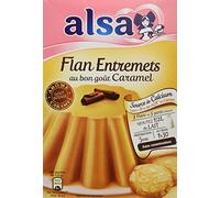 Alsa Preparazione Flan Entremets crema dessert, caramello, 3 bustine da 180 g