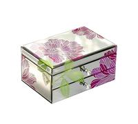 ALSAM Organizer for portagioie, portagioie in Vetro peonia di Lusso Leggero for Donna, Organizer for Gioielli a Doppio Strato espositore for Orecchini, bracciali, Anelli, Orologi