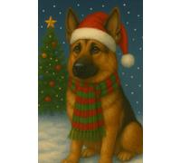 Alsatian Christmas Notebook: Festive 5.5” x 8.5” Journal for Dog Lovers | 120 Lined Pages | Cute Holiday Gift